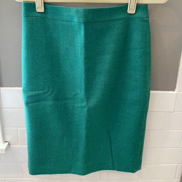 J. Crew Wool No. 2 Pencil Skirt Emerald Green | 4 - Picture 1 of 3